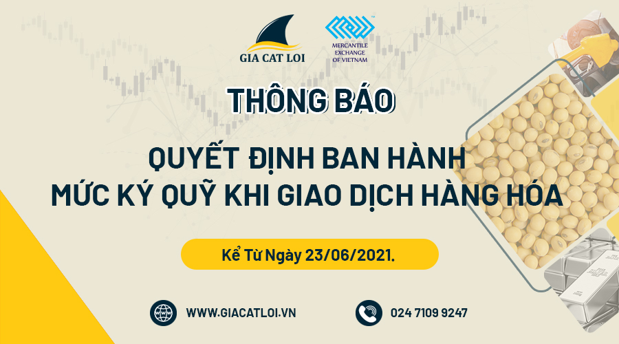 Thông Báo Ban Hành Mức Ký Quỹ Khi Giao Dịch Liên Hàng Hoá Ngày 23.06.2021