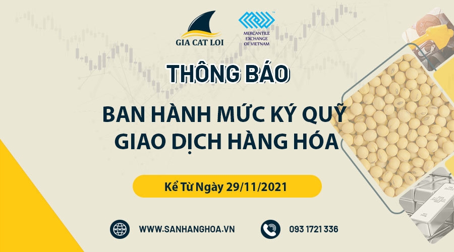 Thông Báo Ban Hành Mức Ký Quỹ Hàng Hóa Ngày 29/11/2021