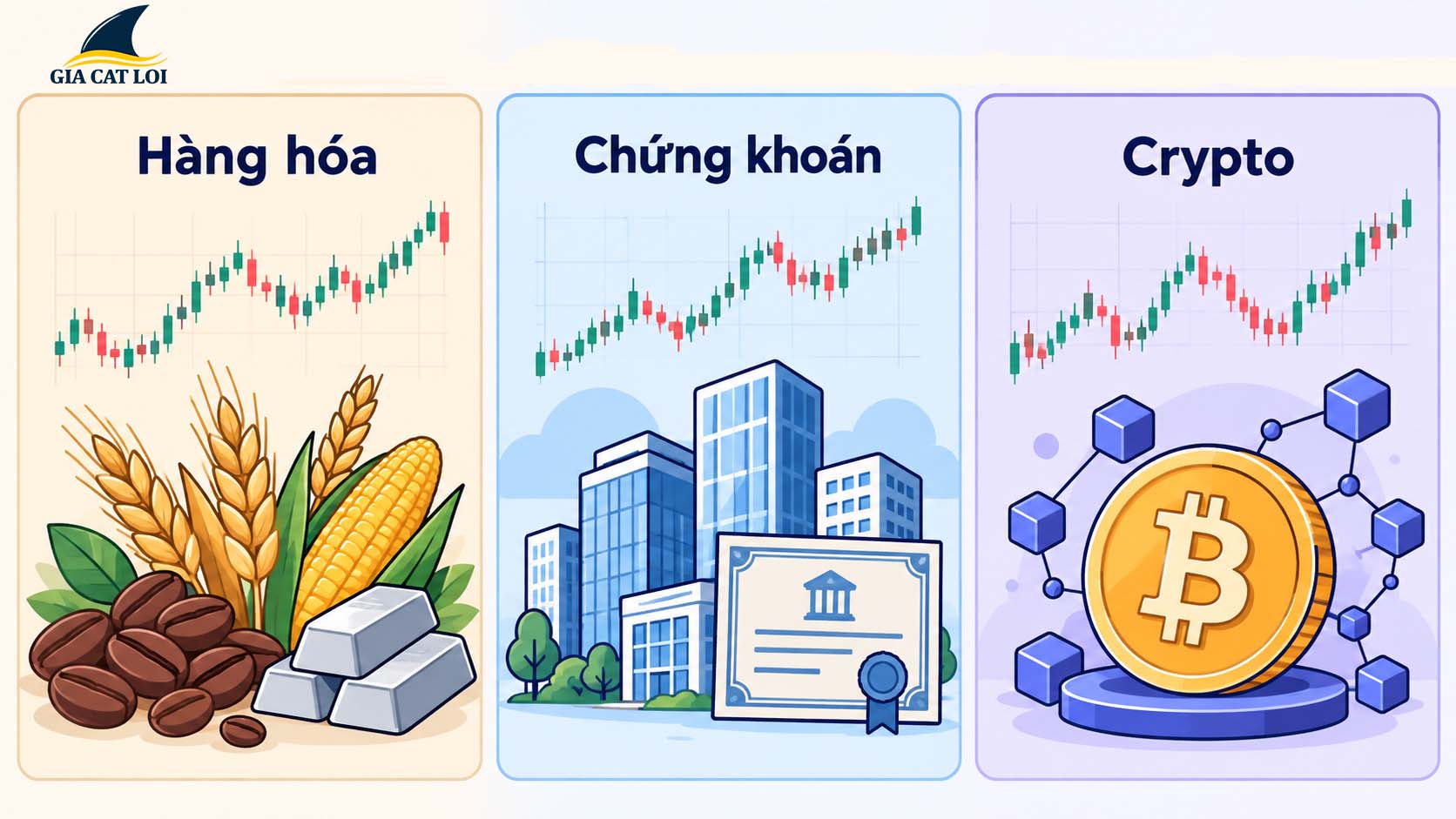 biểu đồ hàng hóa so với chứng khoán và crypto